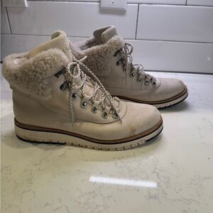 Women's Beige Fur-Lined Boots